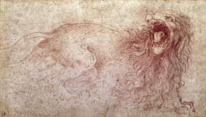 Sketch of a Roaring Lion by Leonardo da Vinci